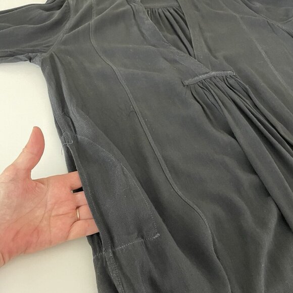 CP SHADES Black Wool Blend Popover Mini / Midi Dress S Lagenlook Casual Coastal - Picture 7 of 10